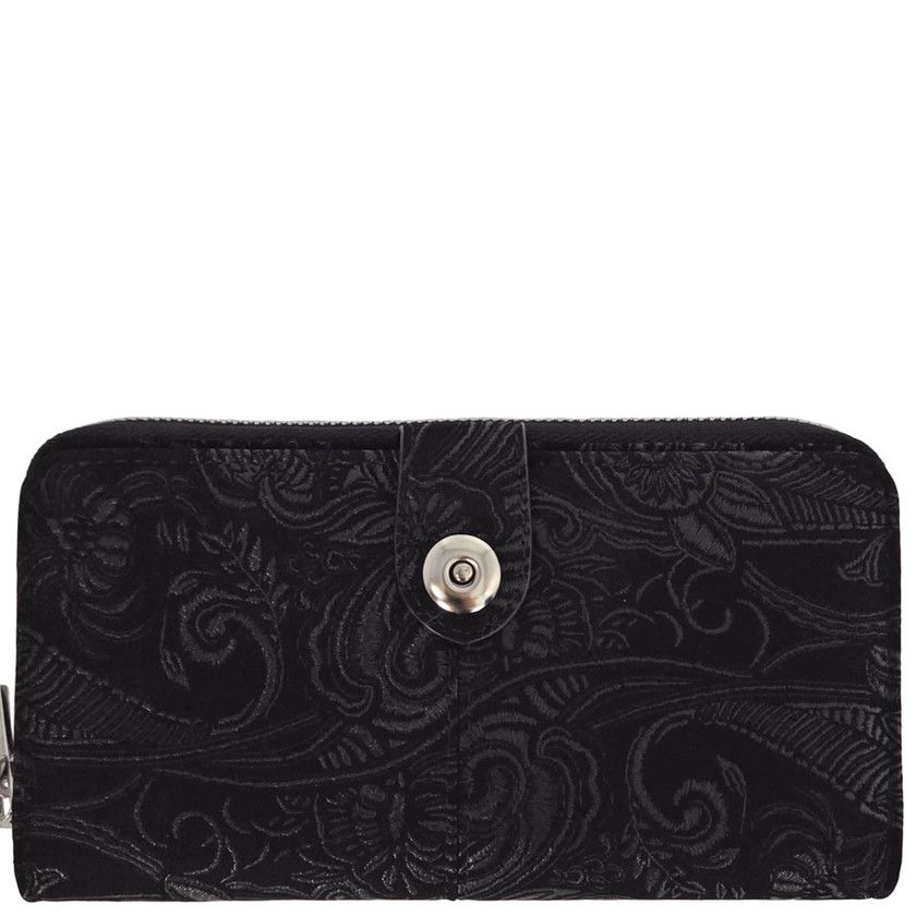 Eleanor Wallet, Color: Black Paisley