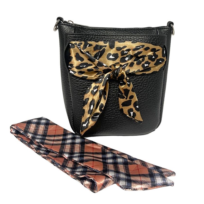 Scarf Crossbody, Color: Black