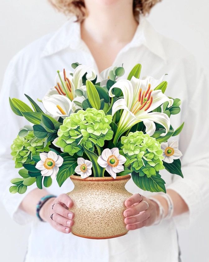 Ivory &amp; Sage Pop-Up Greeting Cards