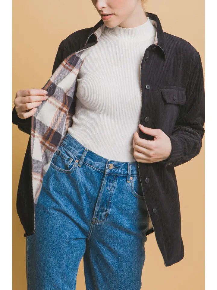 Corduroy Reversible Button Down Jacket