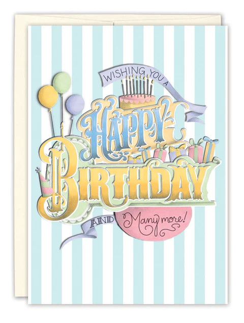 Carnival Lettering Birthday Card