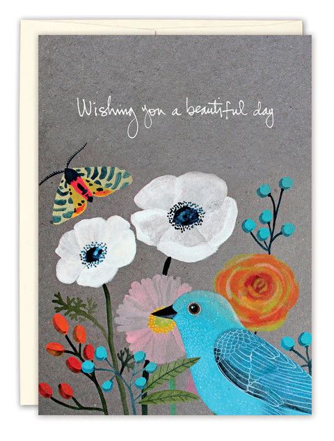 Blue Bird Birthday Card
