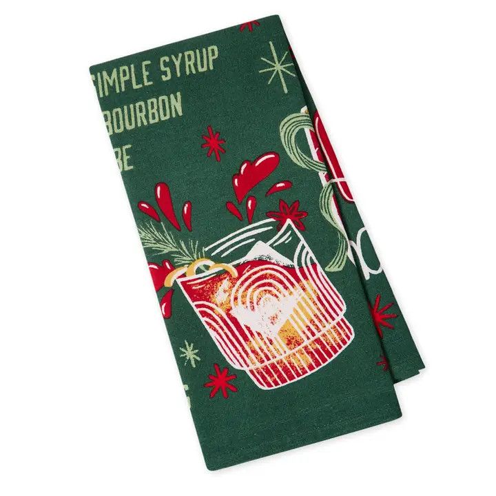 Holiday Bourbon Printed Floursack Dishtowel