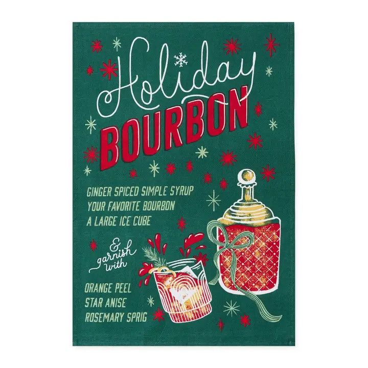 Holiday Bourbon Printed Floursack Dishtowel