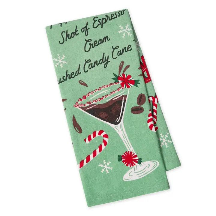 Peppermint Espresso Martini Printed Floursack Dishtowel