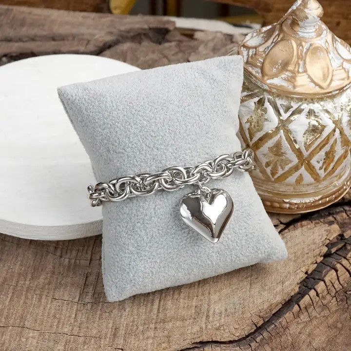 Puffy Heart &amp; Chunky Stretch Bracelet