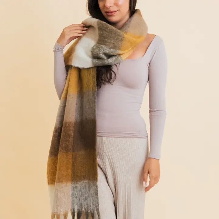Cozy Breeze Oversized Fringe Scarf