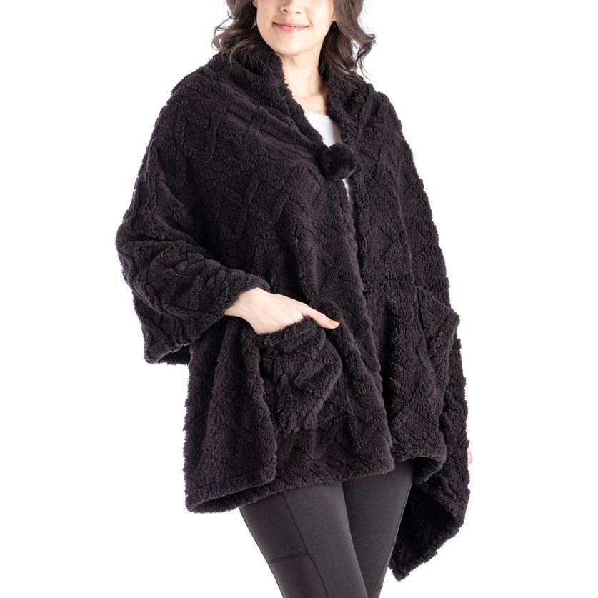 The Coziest Blanket Wrap, Color: Black