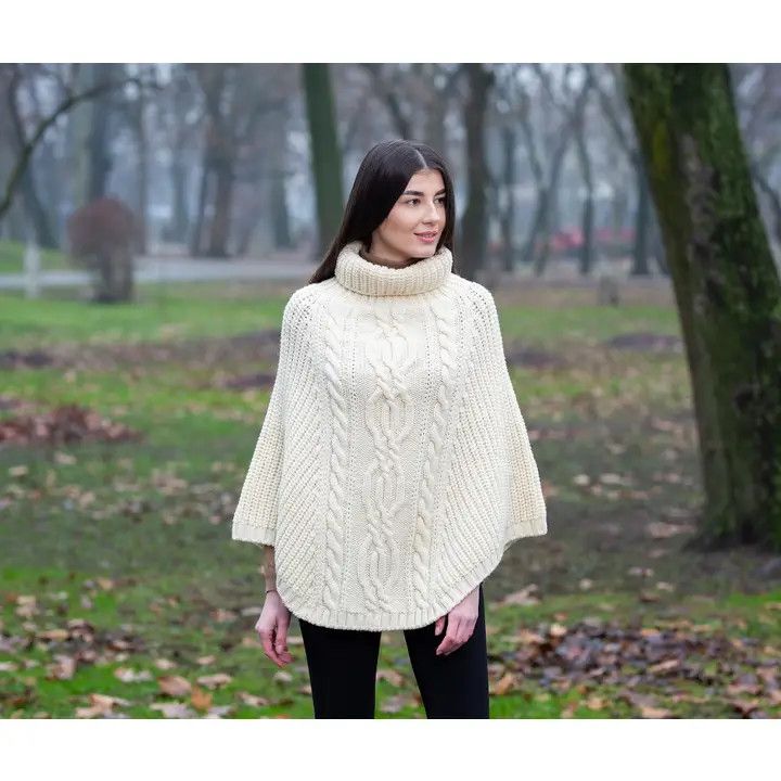 Cable Stitch Poncho-Multiple Colors