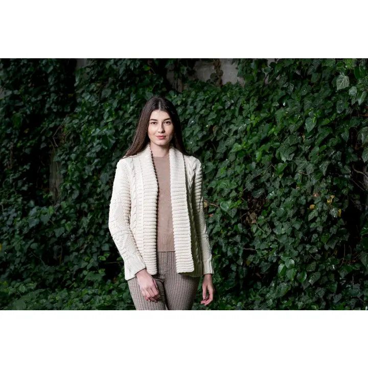 Open Front Cable Knit Cardigan- Multiple Colors