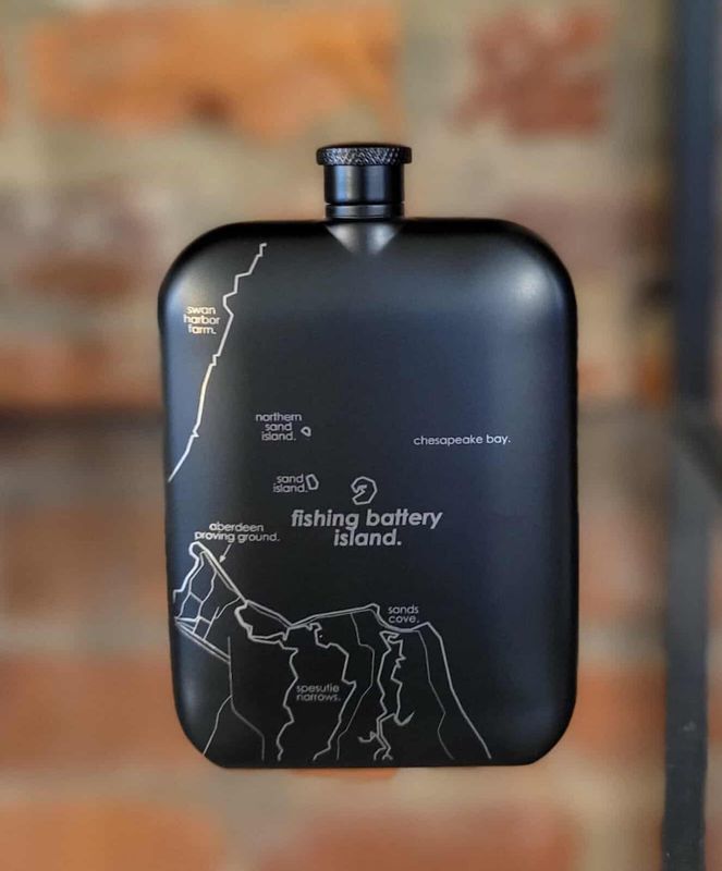 Hometown Maps Pocket Flask - Matte Black