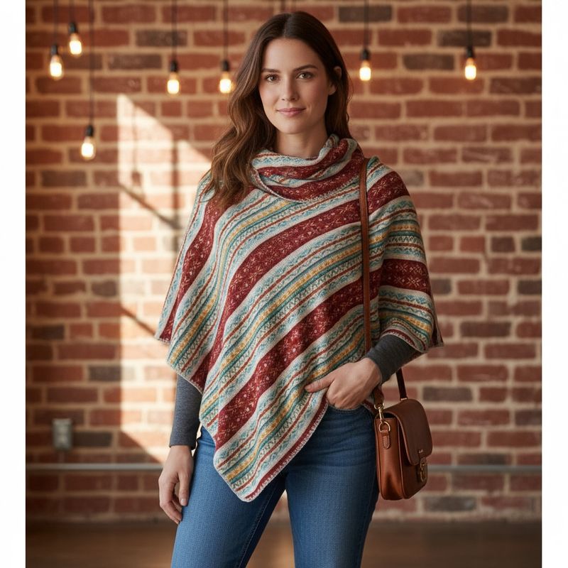 Ethnic Pattern Poncho