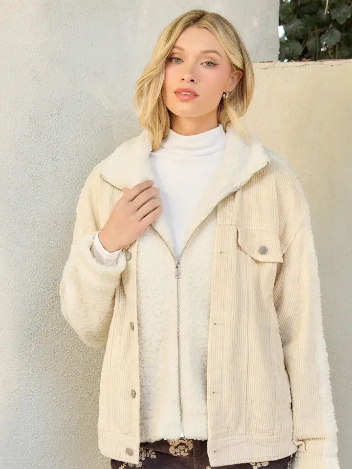 Corduroy Mixed Sherpa Jacket