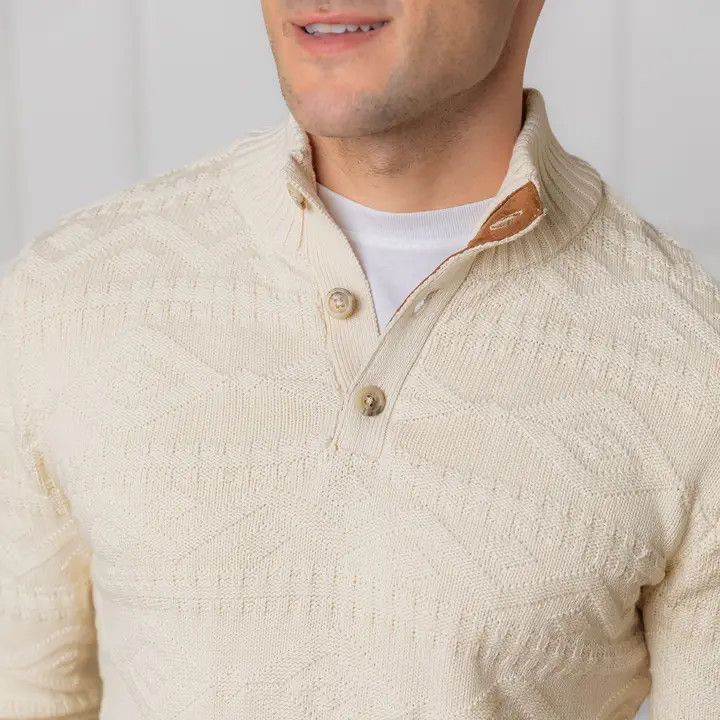 Organic Mock Neck Cable Sweater