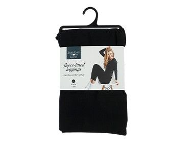 Fleece Lined Leggings, Color: Black, Size: S/M