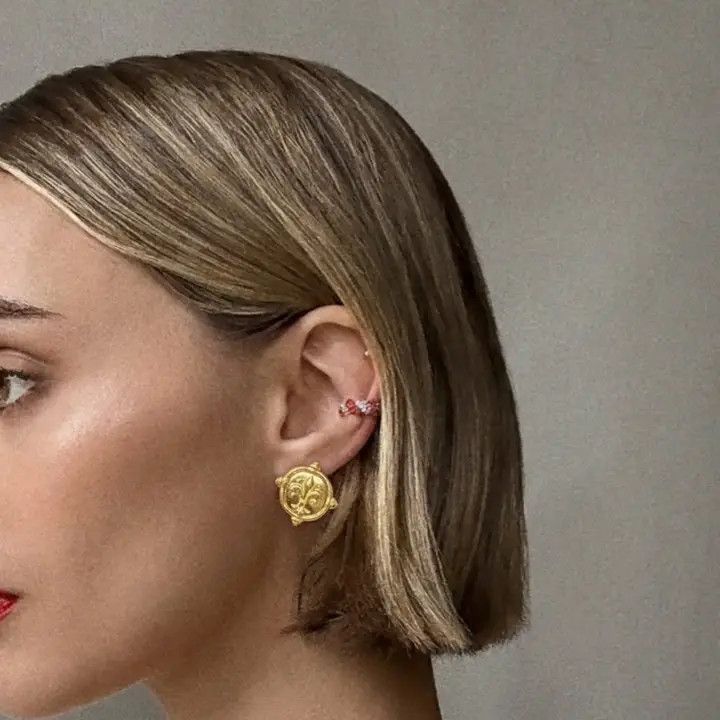 Fleur-De-Lis Coin Stud Earrings