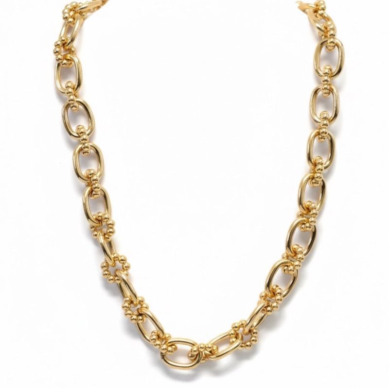 Golden Bloom Bubble Link Necklace