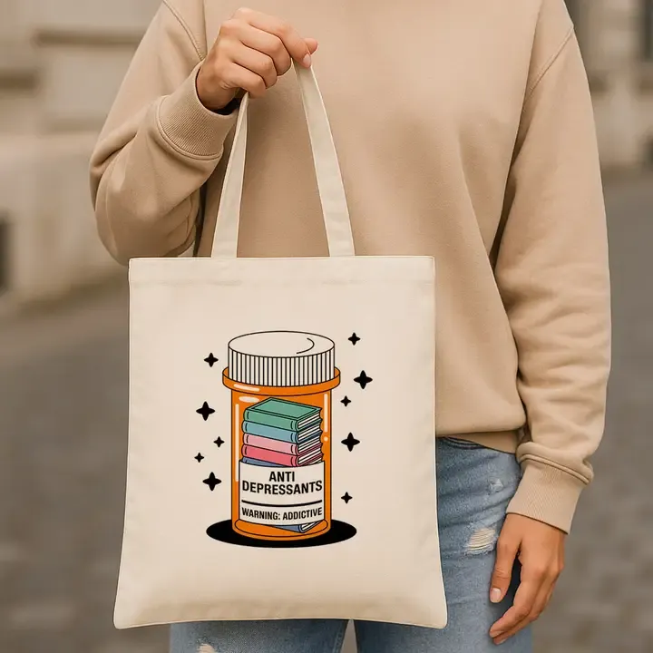 Daisy Chain Tote , Color: Anti-Depressant Book Lover