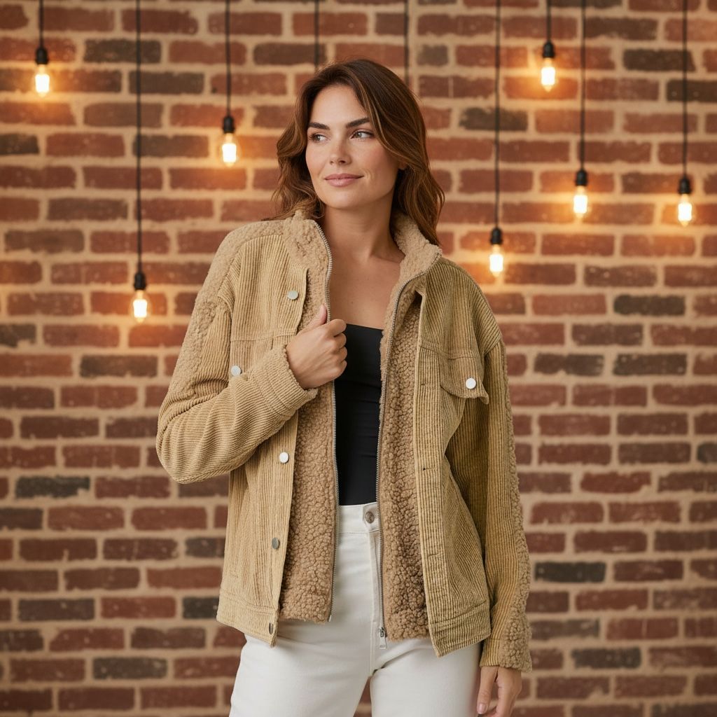 Corduroy Mixed Sherpa Jacket 