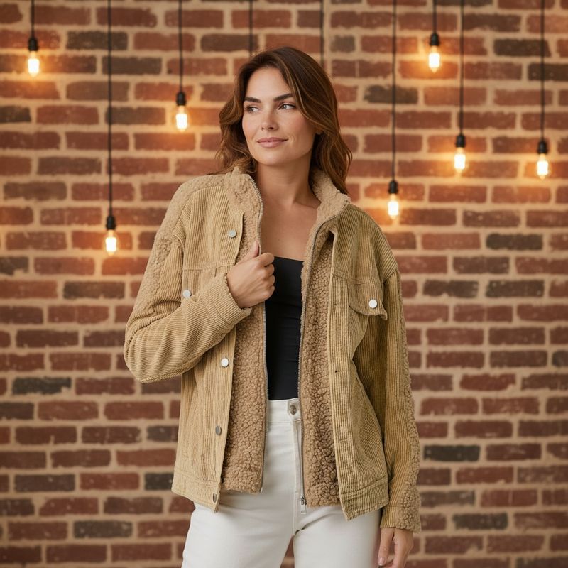 Corduroy Mixed Sherpa Jacket 