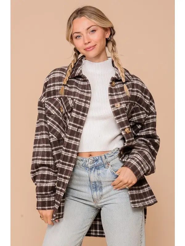 Plaid Print Shacket