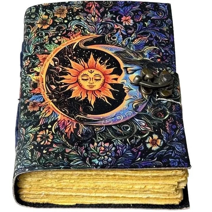 Sun &amp; Moon Vintage Leather Journal