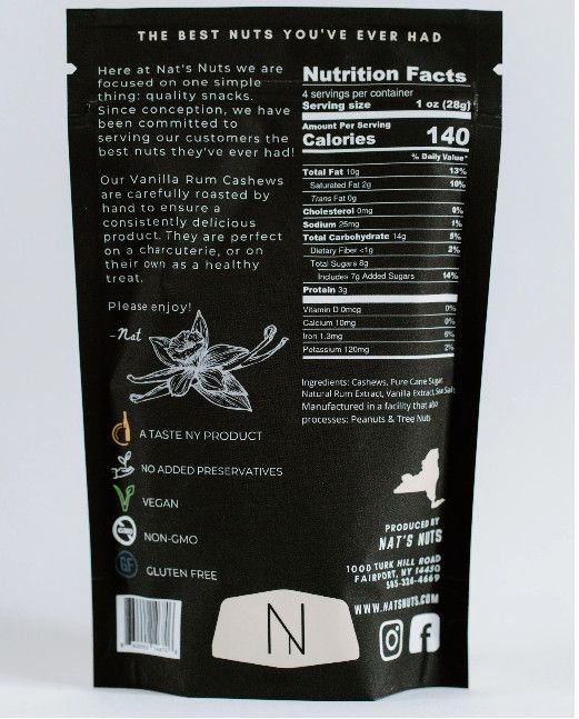 Vanilla Rum Cashews, 4oz