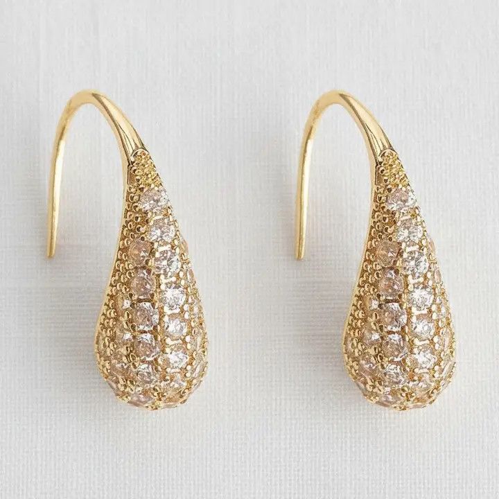 French Vintage Cubic Zirconia Drop Earrings