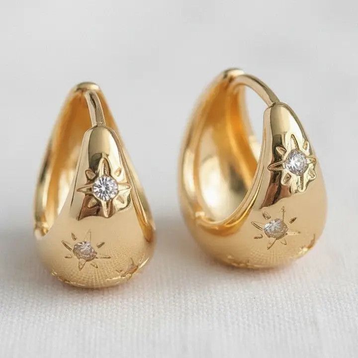 Geometric Star Drop Earrings