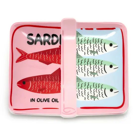 Ceramic Trinket &amp; Jewelry Tray / Dish, Color: Canned Sardines