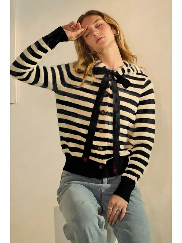 Striped Knit Cardigan