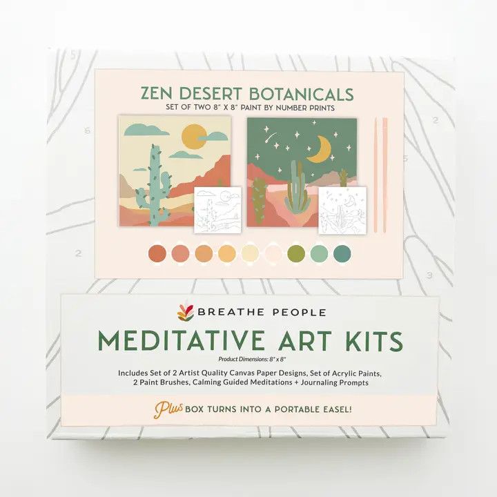 Zen Desert Meditative Art Paint By Number Kit + Easel