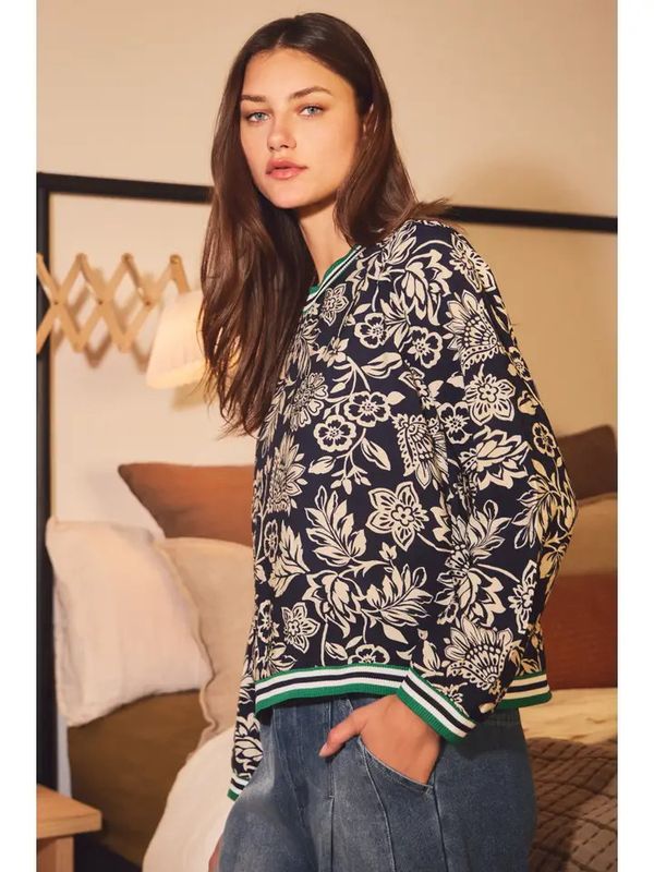 Floral Print Knit Top