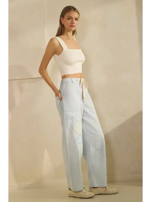 Striped Drawstring Pants