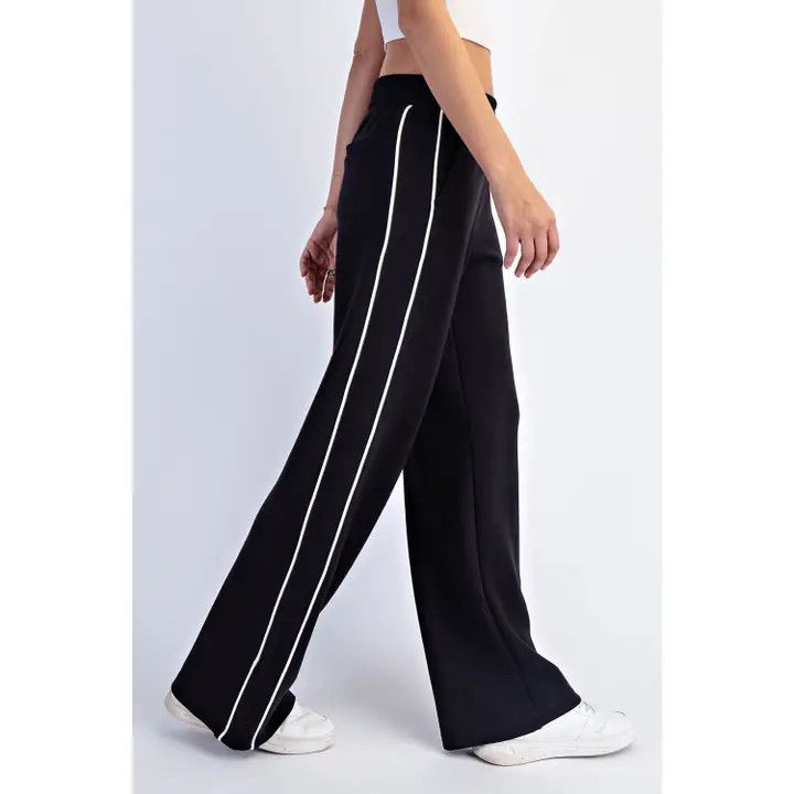 Modal Scuba Two Stripe Piping Straight Pant