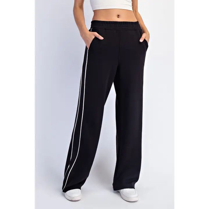 Modal Scuba Two Stripe Piping Straight Pant