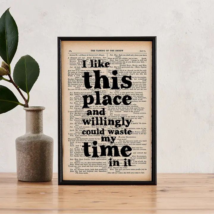 Framed Book Page