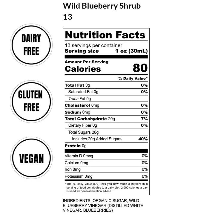 13 oz Wild Blueberry Shrub