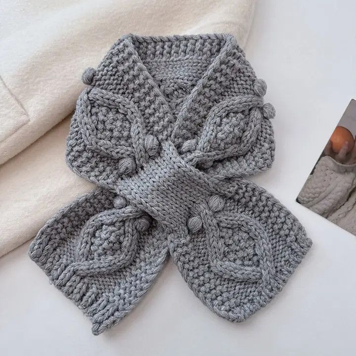 Warm Knit Bow Scarf