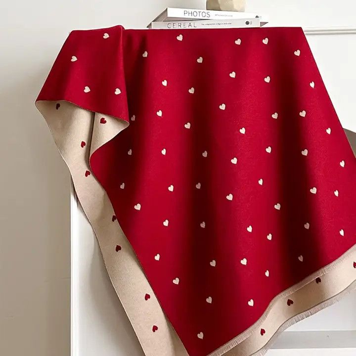 Reversible Heart Print Scarf &amp; Wrap