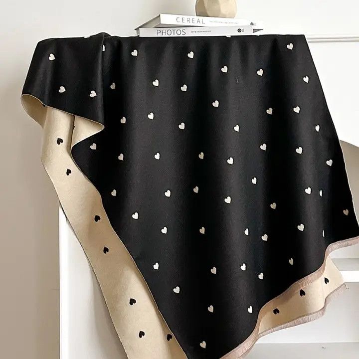 Reversible Heart Print Scarf &amp; Wrap