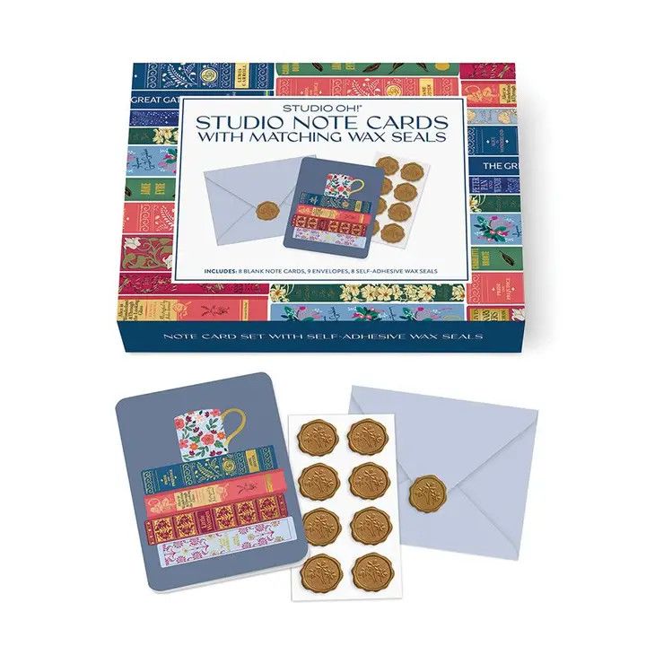 Fully Booked Note Card Set with Matching Wax Seals