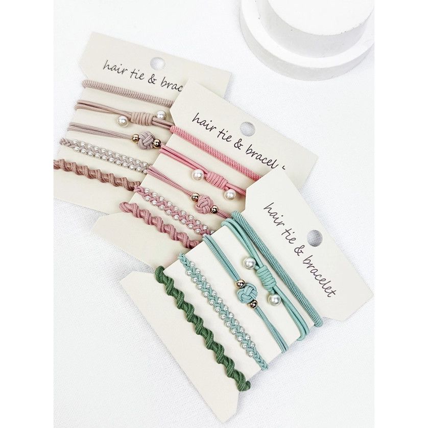 Boho Inspired Pearl Detail Hair Tie Bracelets