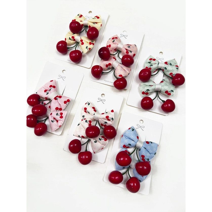 Cherry Bow Hair Clip