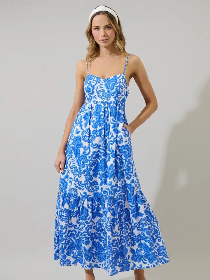 Magee Floral Cabana Flowy Maxi Dress