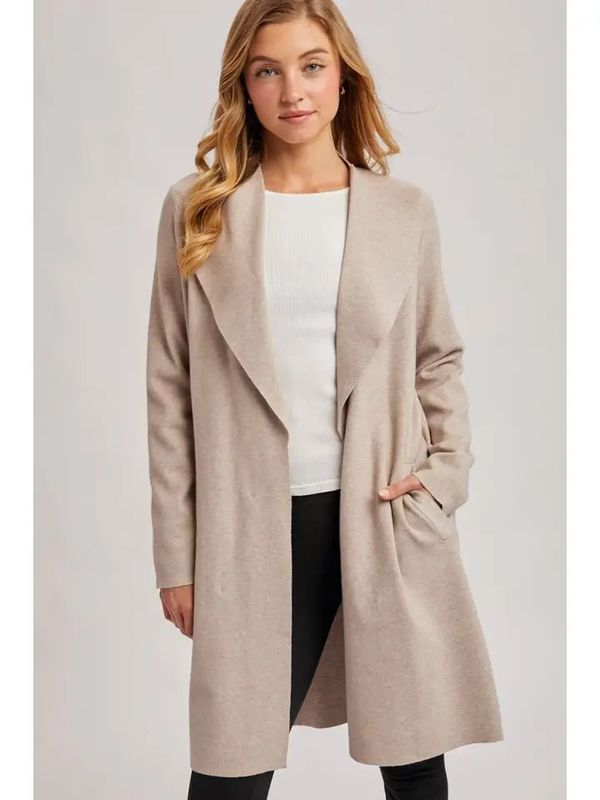 Modern Open Front Longline Knit Cardigan