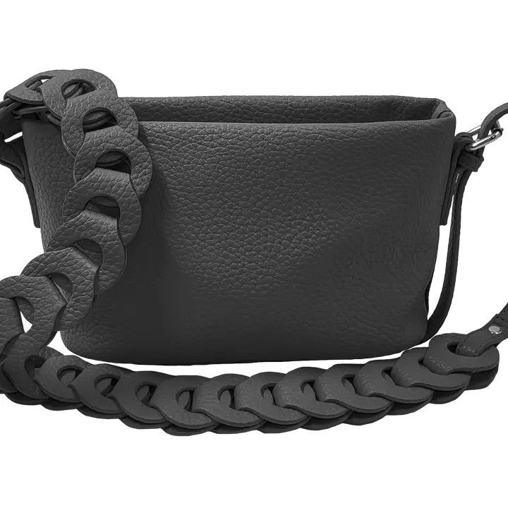 Daisy Crossbody with Braided Shoulder Strap, Color: Black