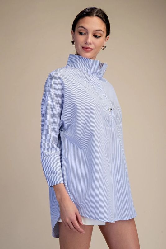 Stand Neck Dolman Sleeves Shirt