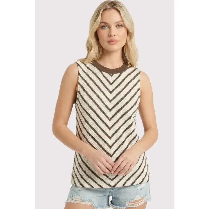 Texture Striped Tank Top