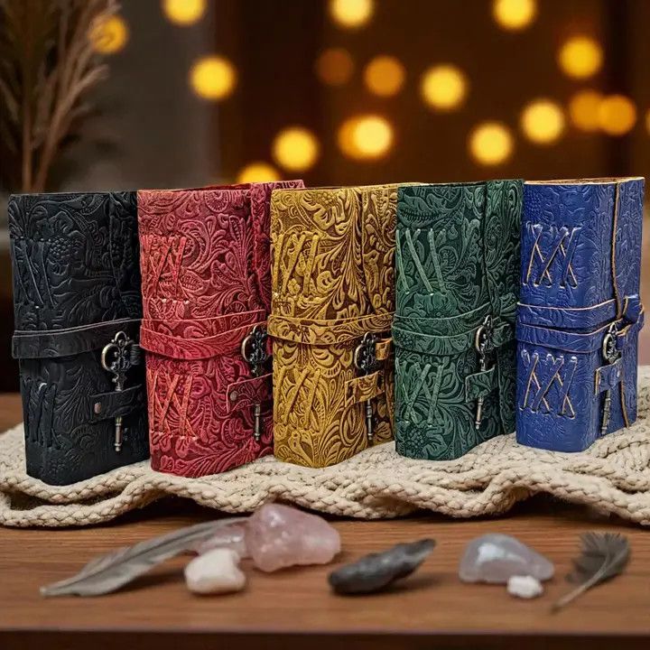 Embossed Leather Journal w/ Key